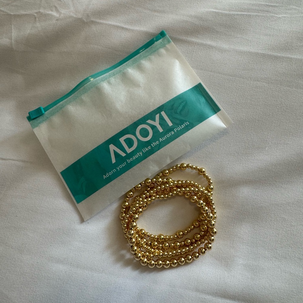Adoyi gold beaded bracelet set #beaded #jewelry